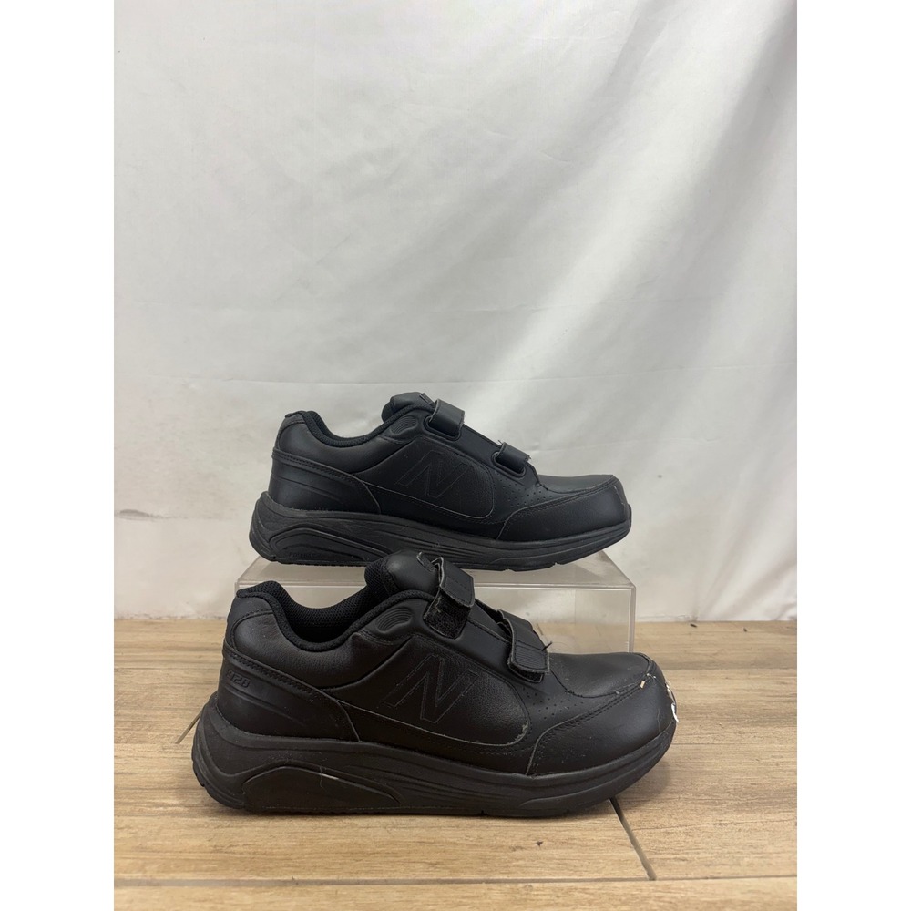 New Balance 928v2 Mens 9.5 2E Wide Black Leather Walking Shoes MW928VK Hook Loop